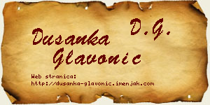 Dušanka Glavonić vizit kartica